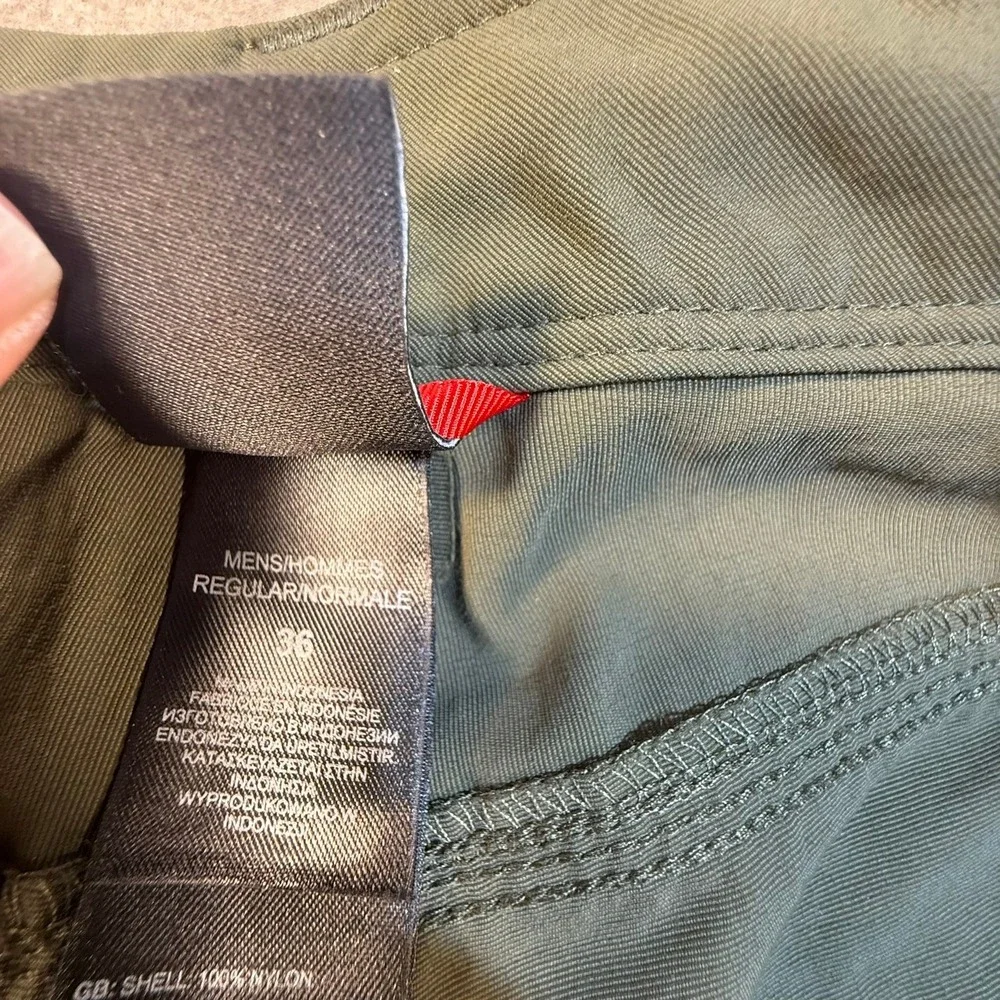 The North‎ Face Mens Cargo Shorts Olive Green Nylon Hiking Utility Size 36